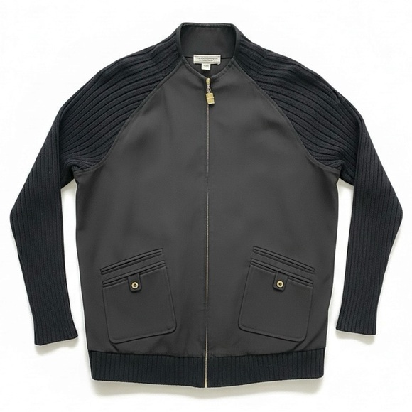 St. John Sport by Marie Gray Wool-Blend Knit Sleeve Bomber Jacket – Size L - Picture 2 of 7